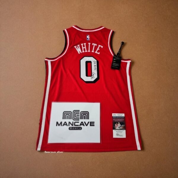 COBY White Signed Custom Swingman Jersey inscribed Go Bulls - Image 6
