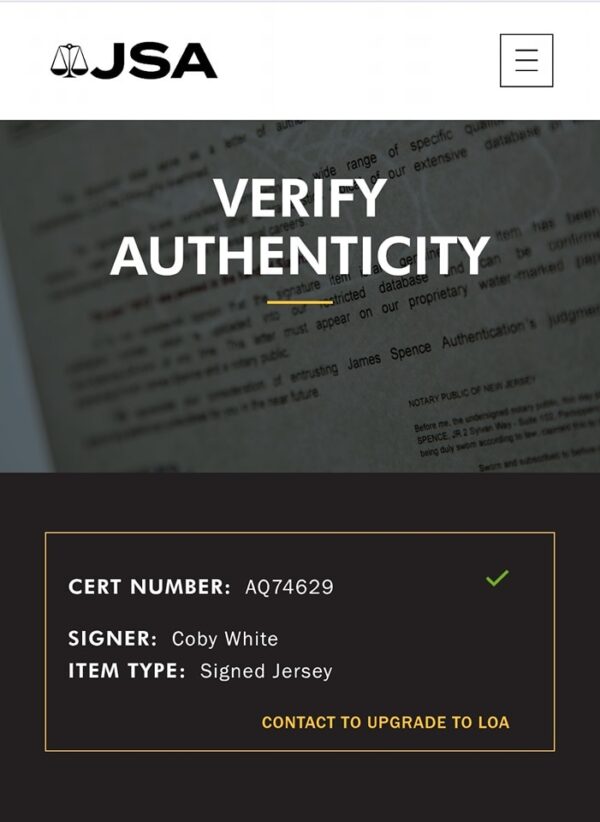 COBY White Signed Custom Swingman Jersey inscribed Go Bulls - Image 2
